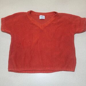 orange knit sweater top